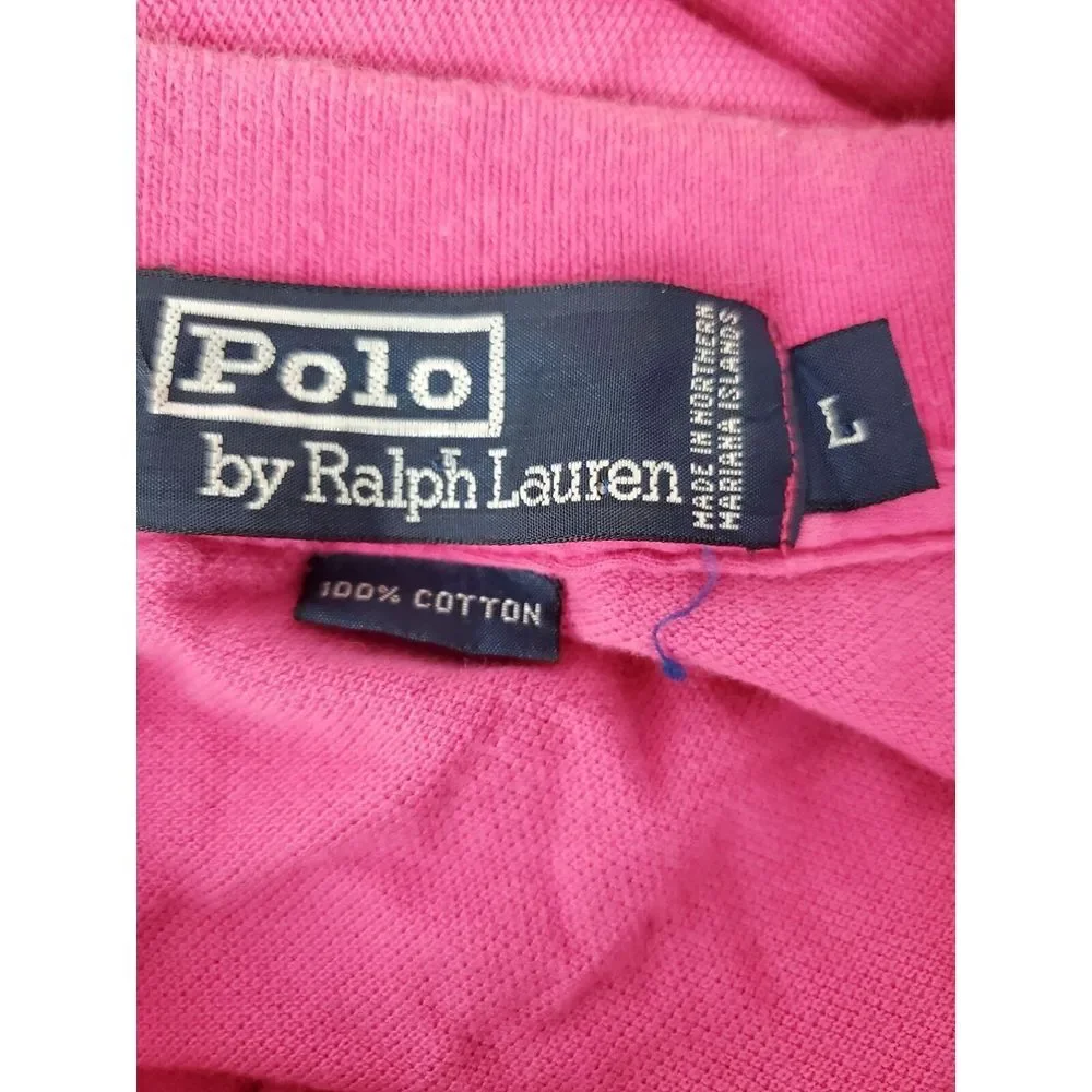 Polo by Ralph Lauren Men's Pink Cotton Polo Shirt Size‎ L